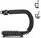 PULUZ Kit de stabilisateur universel en forme de U / C pour appareil photo reflex numérique avec tête de griffe, pince de téléphone, adaptateur de trépied, vis longue pour Canon et autres appareils