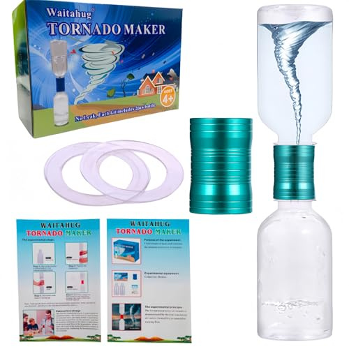 Tornado Maker - Jouet météo - Tube de connexion en aluminium ultra léger - Avec 2 bouteilles vides - Jouet tornade étanche - Convient pour les expériences scientifiques des enfants (vert)