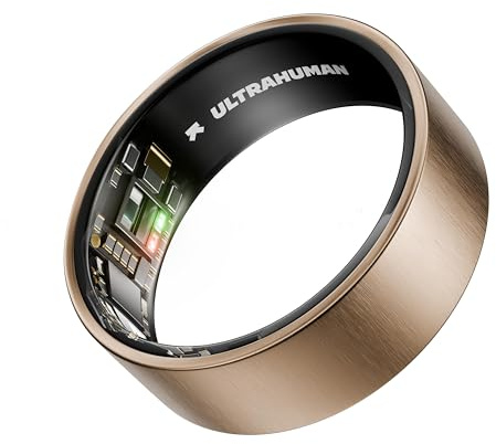 ULTRAHUMAN Ring AIR – Bague connectée de Suivi de santé, Choisissez d’Abord Votre Taille grâce au kit de Mesure ; Suivi du Sommeil ; Bague Intelligente pour Hommes et Femmes (Or Rose brossé, 5)