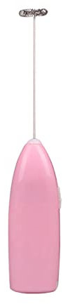 Batidor de café Eléctrico de Mano, Menos Acero, Fabricante de Espuma, Espumador de Leche, Mezclador de Huevos para Cocina, Color Rosa (Rosado)