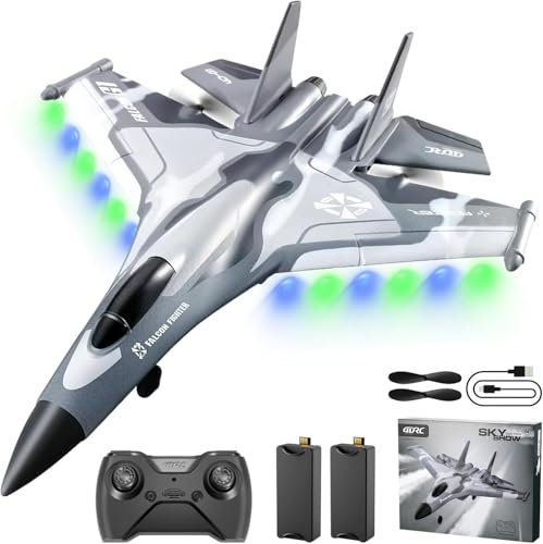 4DRC G1 RC Flugzeug mit 4 Kanälen, LED-Lichtern, leicht zu fliegen, akrobatisches Flugzeug, 2,4 GHz 6-Achsen-Gyro-Stabilisator, RTF Segelflugzeug für Erwachsene, Kinder, Anfänger und Jungen