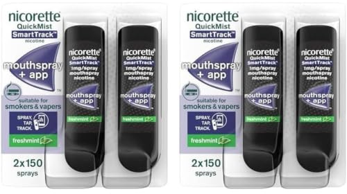 Nicorette® QuickMist SmartTrack 1mg/Spray Mouthspray Nicotine Freshmint 2 x 150 Spray (Pack of 2)