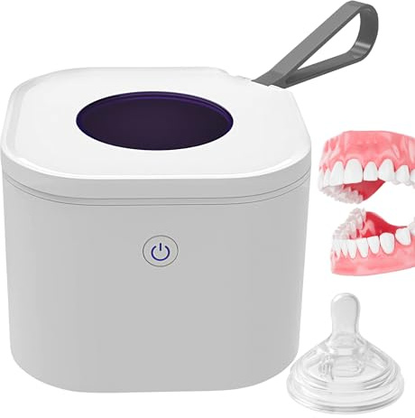 detergente per dispositivi dentali UV – di pulizia UVC per detentori e tettarelle – Porta guardie di notte anti-batteriche per viaggi bagno