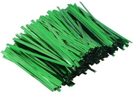 Gatuida Liens Métalliques Torsadés Colorés 10 Cm Vert Conforme Pet Facile à Nouer Dénouer pour Paquet à Pain, Bonbons, Fêtes Lot de 800 Pièces Utilisation Festive Et Artisanale