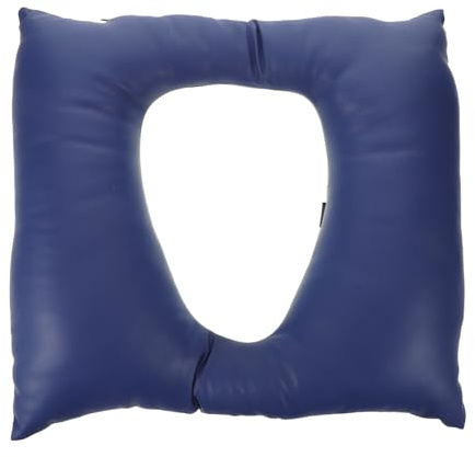 NIYANGLE Cojín Elevador para Asiento de Inodoro Acolchado y Reutilizable, Almohadilla Azul para Personas Mayores, Asiento de Inodoro Alargado, Altura Incrementada para Baño y Movilidad