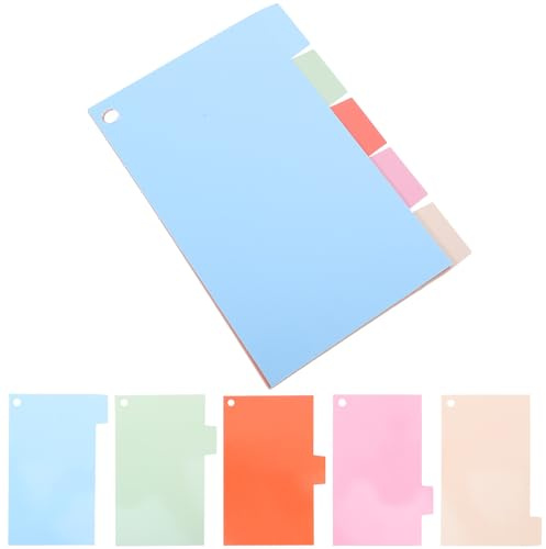 Veemoon 15 Feuilles Séparateur pour Cahier Onglets de Cahier 3 Pouces Papier Couché 5 Couleurs par Lot Onglets Inscriptibles Étudiants