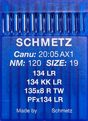 10 aiguilles schmetz cuir (rond ballon) Lot Système 134 KK LR (Industrie) Nm 120 Taille 19