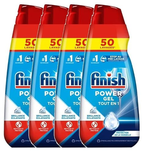 Finish Power Gel Tout en 1 - Lot de 4 x 1L