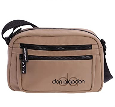 Bolso bandolera de mujer DON ALGODÓN Zeno de nylon beig