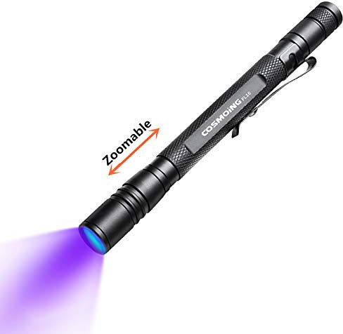 Geekhigh UV Taschenlampe, LED 395nm Ultraviolett-Taschenlampe, Zoomable Pen Schwarzlicht Taschenlampe IP54 wasserdicht Detektor für Haustier-Urin, Katze Hund Flecken, Bettwanze, Skorpion, Toilette