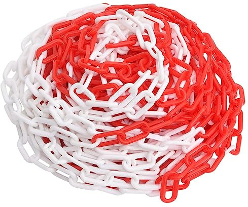 SKM 150926 Chaîne de délimitation en plastique Rouge et blanc 100 m Ø 6 mm Poids : 4,86 kg