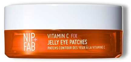Nip+Fab Vitamin C Fix Jelly Eye Patches, 20 Pairs, Brightening Hydro Gel for Under-Eyes with 3 stable forms of Vitamin C