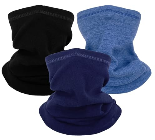 lifwimner 3 Piezas Braga Cuello de Invierno para Niños, Bufanda Cuello Abrigada a Prueba de Viento, Pasamontañas de Esquí para Esquiar al Aire Libre y Ciclismo