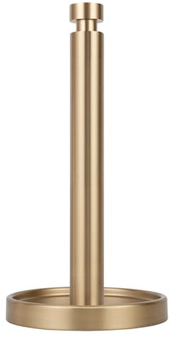 Ivilon Countertop Paper Towel Stand - Steady and Easy Tear - Fits All Paper Towel Rolls - Warm Gold