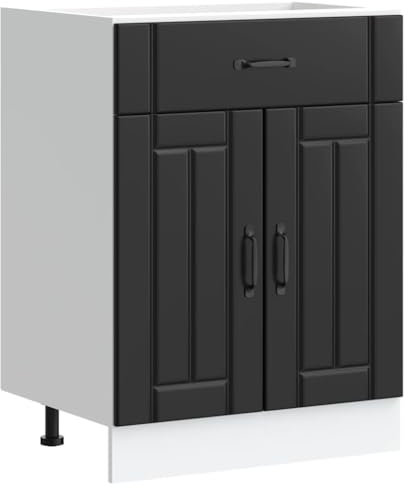 vidaXL Mueble bajo de Cocina Lucca Madera ingeniería Negra