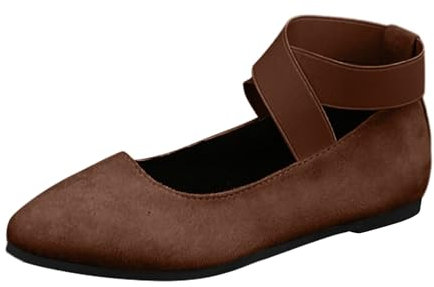 Wide Fit Ballet Pumps for Women Women's Crisscross Strap Wedge Shoes,Womens Round Toe Ballet Wedge Dress Shoe Elegant Suede Comfy Slip-On Shoes for Work Smart Office Formal