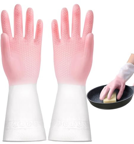 Guanti da cucina - Guanti in gomma per , guanti per la pulizia impermeabili | Guanti da tavola con palmo goffrato per la pulizia della cucina
