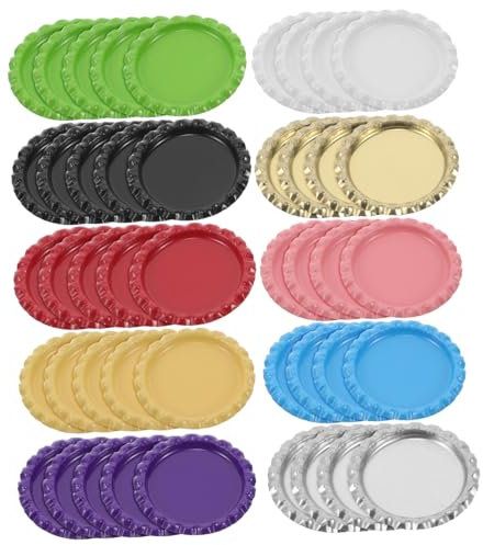 Veemoon 1 Ensemble Bouchons de Bouteille Aplatis pour Bricolage Lot de Capuchons Décoratifs Colorés pour Création de Bijoux Pendentifs Accessoires Artisanaux