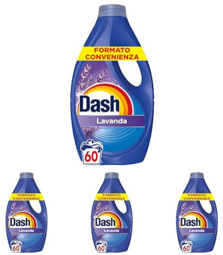 Dash Pods Detersivo In Capsule, 60 Lavaggi, Lavanda, Rimuove Le Macchie, Igienizza, Dona Freschezza, Brillantezza Per I Capi (Confezione da 4)