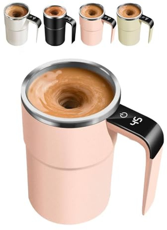 Tazza da caffè elettrica con termometro LCD integrato, 364,3 g, automatico, auto-mescolante, tazza da caffè automatica (rosa)