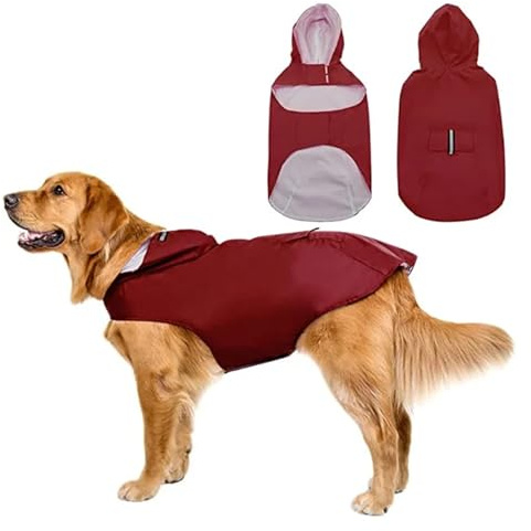 chengshao Chubasquero Reflectante for Perros Grandes, Impermeable for Cachorros, Capucha y Resistente al Viento, Ropa de tamaño Universal, Suministros for Exteriores(5XL)