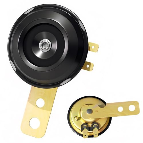 Msjuwek Universal 12V Loud Motorcycle Horn Waterproof 105dB Warning Speaker for Scooters ATVs Dirt Bikes Cars Easy Installation Black Metal