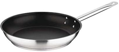 VOGUE FC097 - Padella antiaderente in teflon, in acciaio inox, platino Plus, 280 x 55 mm, colore: Argento