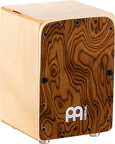 Meinl Percussion Mini Cajon Drumbox - Idée cadeau pour musiciens - Cadeau décoratif pour enfants et adultes - Surface de jeu en bois de ronce (MC1BW)