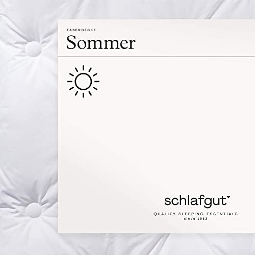 schlafgut Pure sommerliche Faserbettdecke, 155x200 cm weiß aus 100% Baumwolle mit amtungsaktiven Funktionsfasern