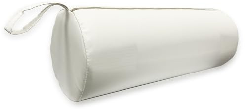 QUIRUMED rullkudde, 55 x 15 cm, vit, konstläder, skumfyllning, för yoga, för fitness, för massage