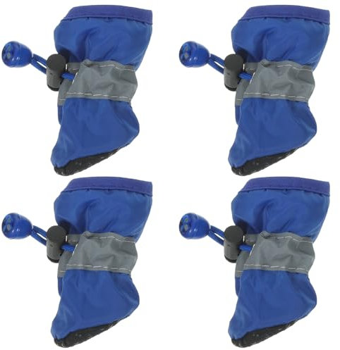 UKCOCO 4pcs Dog Boots for Small to Medium Dogs Xl Anti-slip Pet Shoes for All-weather Protection for Hiking Running and Outdoor Activities Blue