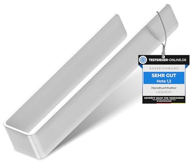 LIEBHEIM Barra portasciugamani senza forare - nastro adesivo di montaggio TESA e superficie extra large da incollare (alluminio spazzolato, 22 cm)