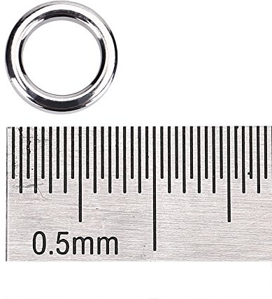 Haofy Fishing Ring Fishing, Tippet Rings For Fly Fishing, 5 Sizes 50Pcs Set Stainless Steel Fishing Split Rings Lure Bait Connector Accessory (M)