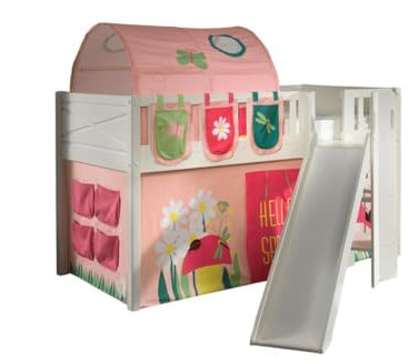 Vipack Scott Hochbett, Rutsche und Vorhang, Spring, Tunnel und S, 3 Aufbewahrungstaschen