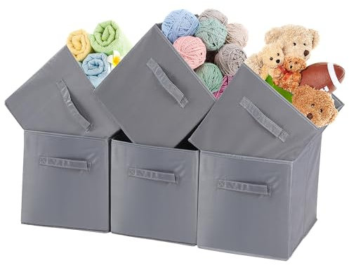 PACHIRA 6er Set Aufbewahrungswürfel aus Stoff, 28*28*28 cm Aufbewahrungsbox mit Griffen, faltbare Organizer Box Ordnungsboxen für Würfelregal, Kleidungsorganizer, Stoffbox Regalkörbe