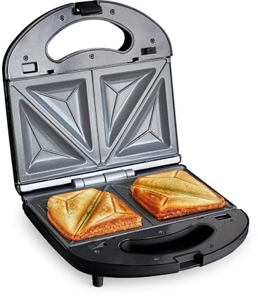 GreenChef Electric Sandwichmaker, PFAS-freie Gesunde Keramik-Antihaft, Panini, Sandwichtoasts, Grill, Leicht zu Reinigende Grillplatten, Dual Kochen, Kompakt, LED & Verschließbarer Deckel, Schwarz