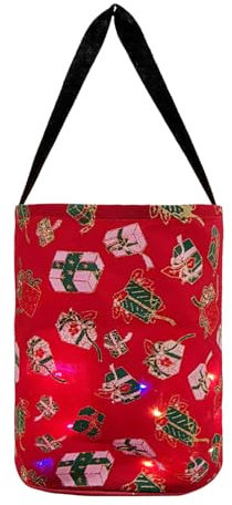 Secchio di Halloween a LED,Borsa regalo luminosa di Natale - Sacchetti natalizi luminosi a led, sacchetti luminosi per caramelle natalizie, sacchetti luminosi per caramelle con fiocchi di neve Kasmole