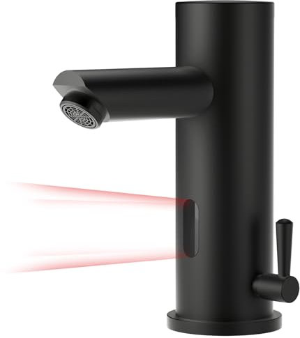 Auralum Infrarot sensor Wasserhahn Bad, automatische Waschtischarmatur für Warm- und Kaltwasser, berührungsloser Einhebelmischer
