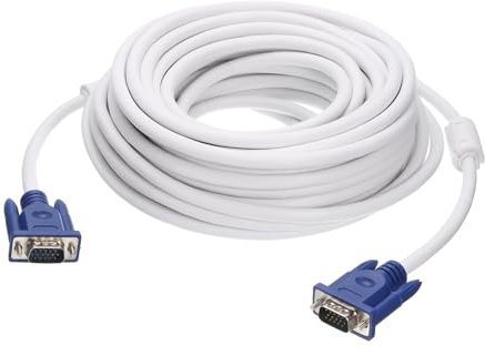 MECCANIXITY VGA till VGA-kabel, 20 m hane till VGA-hane 3 + 4 videokabel för dator, projektor