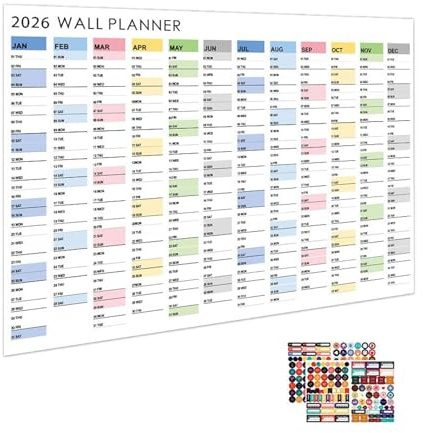 Calendario Da Parete 2026,Calendario Mensile Da Parete 2026 Per Ufficio | Decorazione per Casa Ufficio Scuola Aesthetic Agenda Settimanale
