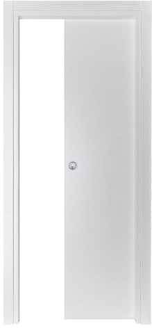 Porta Scorrevole in MDF, 210x60/70/80/90 cm, Design Moderno, Reversibile, con Kit Maniglie e Telaio (Micro Bianco, 2100x800)