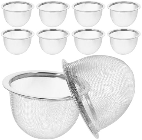MOTHNUR 10 Filtros Colador de Té Malla Fina Acero Inoxidable 7 CM X 45 CM Inserto Infusor para Hojas Sueltas Filtro Reutilizable para Teteras y Tazas Compatible para Infusiones