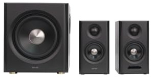 Edifier S355DB - Sistema di altoparlanti Hi‑Res 2.1, 150 W RMS, subwoofer wireless da 5,8 GHz, HDMI eARC, LDAC Bluetooth 6.0, USB-C, ottico, coassiale, Tri-Amp DSP, design premium (decorazione noce)