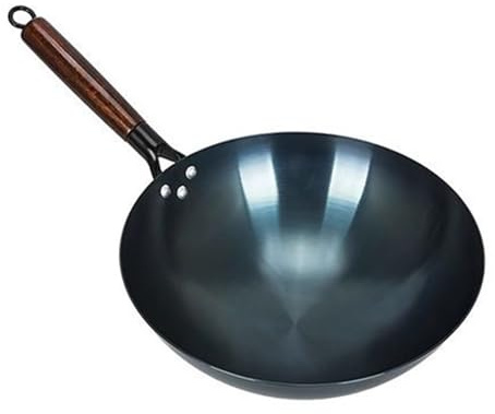 LIYJTK Iron Chinese Wok STIR Fry PAN NONSTICK Round Bottom Single Handle Home Restaurant (36cm)