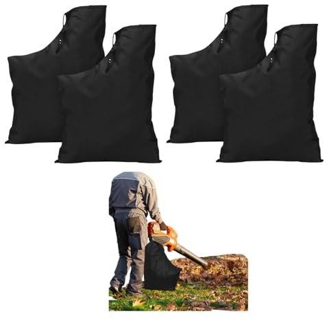 4 Pièces Sac pour Aspirateur Souffleur 60 X 44 cm, Réglable Sac pour Souffleur de Feuilles, Imperméable Universel Sac Souffleur Aspirateur de Feuilles pour Feuilles Jardin Pelouse Patio Cour