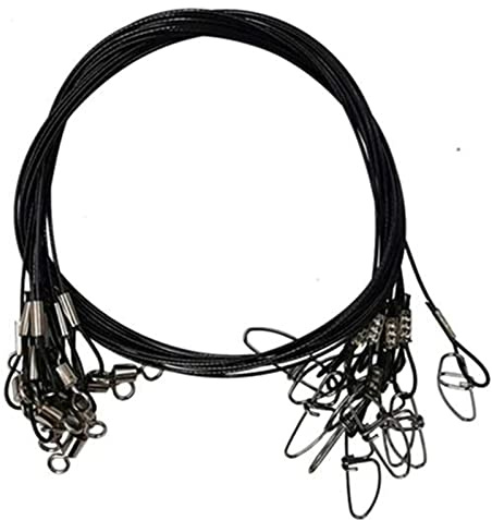 Fishing Wire Leader Rigging 150LB: 10pcs Stainless Steel Pike Fishing Leader Line Rig