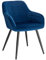WOLTU Esszimmerstuhl, Stuhl Esszimmer, für Küche, Wohnzimmer, Schlafzimmer, mit Armlehnen, gepolsterte Sitzfäche aus Samt, bis 150 kg belastbar, Metallbeine, Blau BH93bl-1