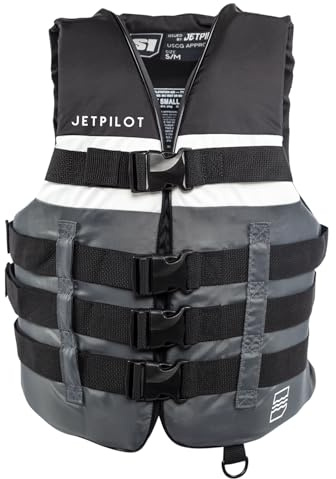 JetPilot S1 Nylon CGA Vest- L/XL-Black Adult Water Life Jacket Vest for Extreme Sports Boat Kayak Paddling Use and Safety Sports Vests for Men and Women