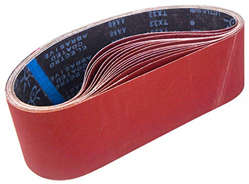 STEBRUAM Slipband 100 x 915 mm, blandade slipband (3x korn 80/120/150/240/400) för bandslipmaskiner (15 stycken)