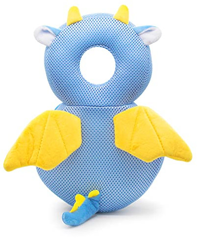 JINYJIA Protector para la cabeza del bebé, suave y transpirable cojines protectores para la cabeza del niño, ajustable bebé cojín para el cuerpo trasero, para edades de 4 a 24 meses niños, dragón